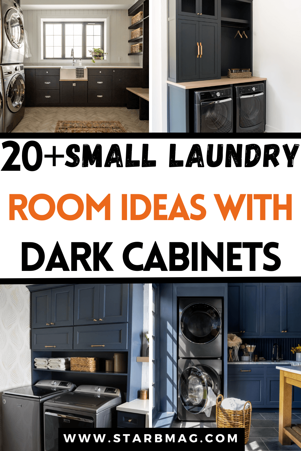20 Small Laundry Room Ideas with Dark Cabinets to Create a Sleek and ...